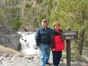 Toni and Ron at Firehole Falls, Yellowstone National Park